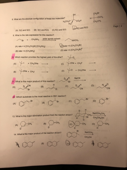 Solved 8 What Are The Absolute Configuration Of These Two Chegg Com