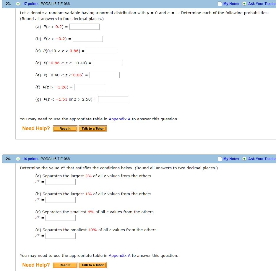 Solved 17 Points Podstat5 7 E 066 My Notes Ask Your Teac Chegg Com