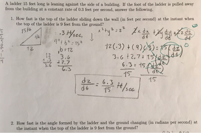 A Ladder 15 Feet Long Is Leaning Against The Side Of Chegg 