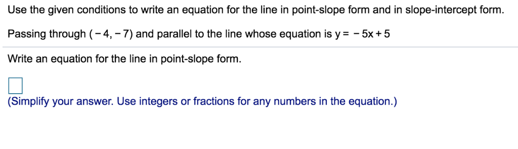 point slope form with fractions
Solved: Write An Equation For Line L In Point-slope Form A ... point slope form with fractions
Solved: Write An Equation For Line L In Point-slope Form A ...