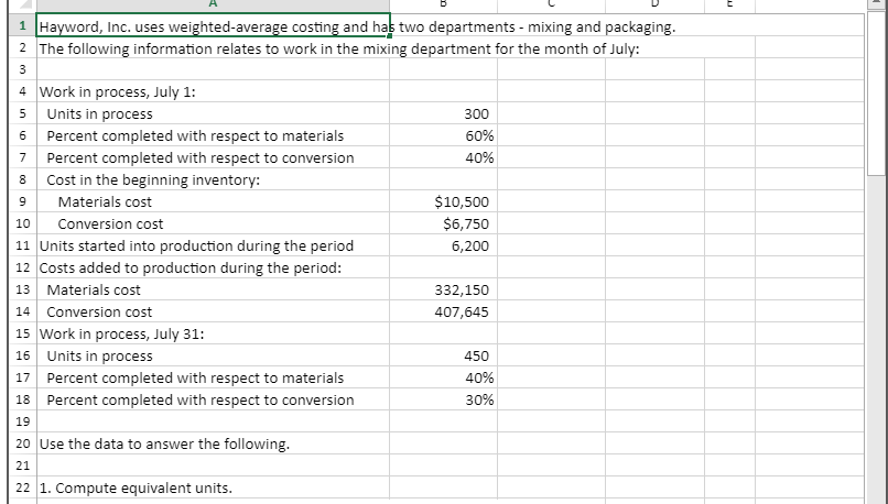 The Weighted Average Method