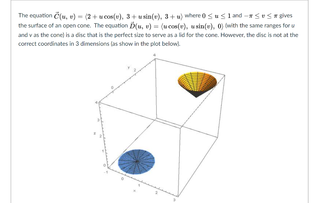 Solved The Equation C U T 2 U Cos V 3 U Sin V Chegg Com