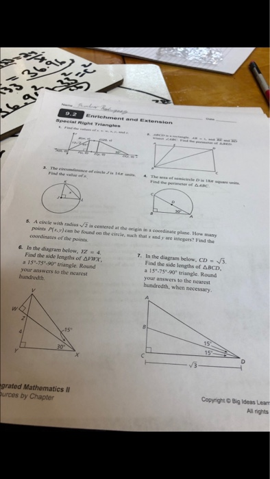 Solved Enrichment And Ex Right T Tons S A Circle With Ra Chegg Com