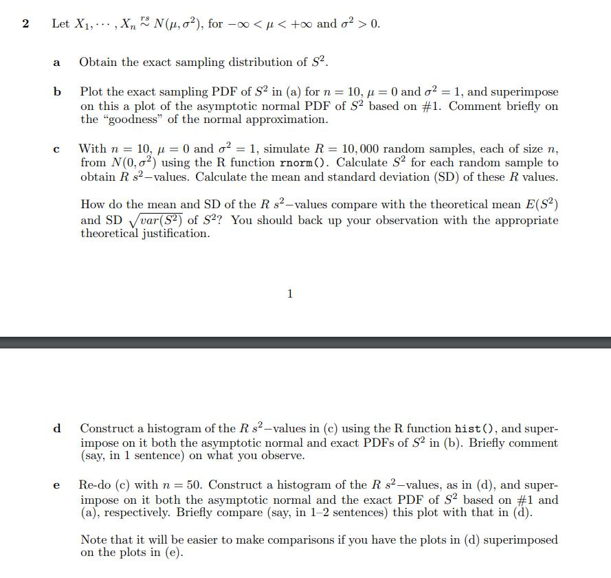 Solved Let X1 Rs N µ S2 For µ Chegg Com