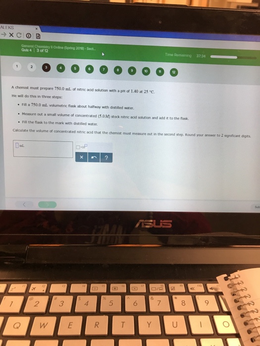 Solved ALEKS General Chemistry Oniline (Spring 2018)Sect...