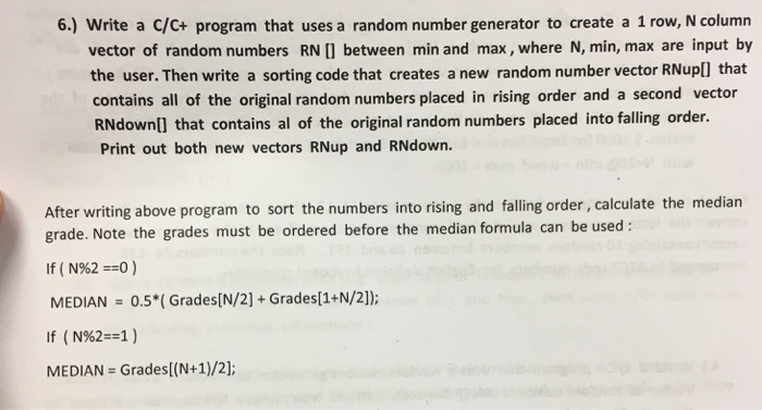 Solved Write A C C Program That Uses A Random Number Gen Chegg Com