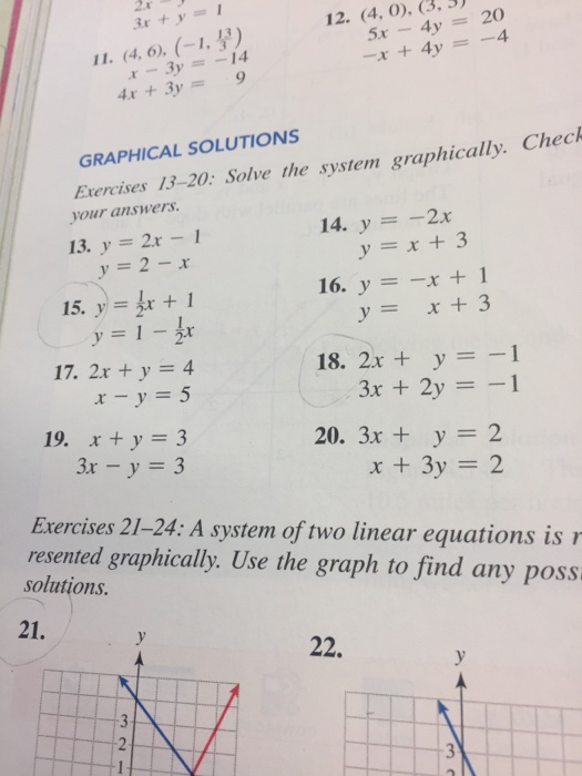 Solved 3x Y 1 12 4 O 3 3 5x 4y X 4y 4 4x Chegg Com