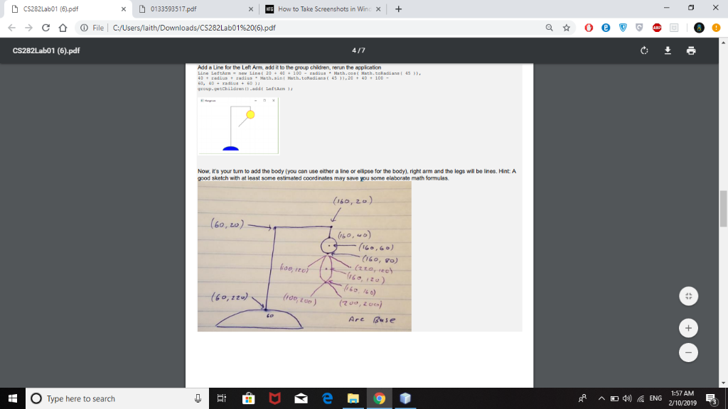 CS282Lab01 (6),pdf С CS282Lab01 (6).pdf x0133593517 pdf How to Take Screenshots in Win x (D File | C:/Users/laith/Downloads/C