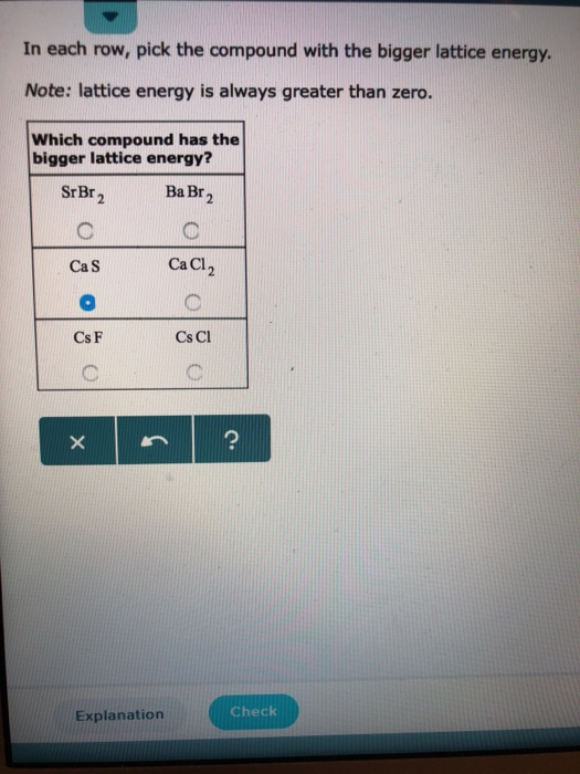 Solved In Each Row, Pick The Compound With The Bigger Lat