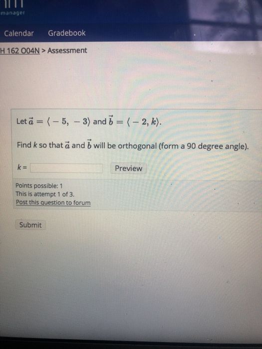 Solved 52 004n Assessment The Vector U Has Length 17 And Chegg Com