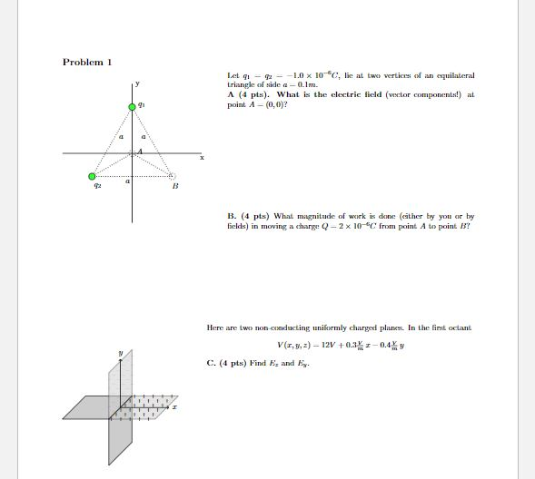 Solved Problem 1 Let Qi G2 1 0 X 10 6c Lie At Two Verti Chegg Com