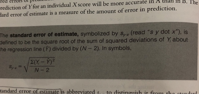 Solved If this is the definition of a standard error of | Chegg.com