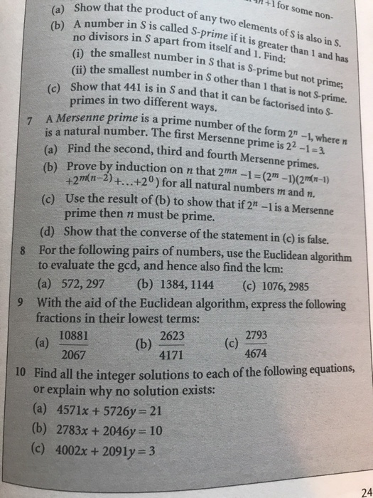 +1 for some non- that the product of any two elements of S is also in s. er in S is called S-prime if it is greater than 1 an