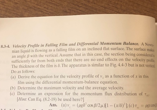 A Newto Makes 8 3 4 Velocity Profile In Falling F Chegg Com