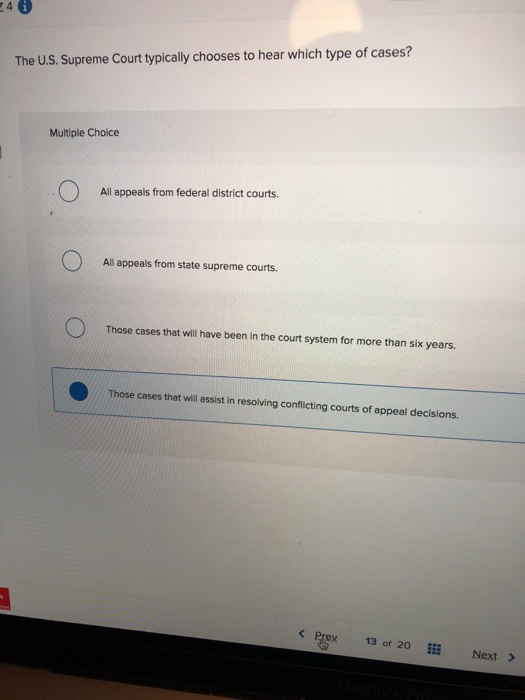 what cases does the supreme court hear