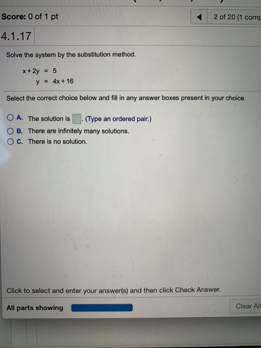 Score 0 Of 1 Pt 2 Of 1 Comp 4 1 17 Solve The Chegg Com