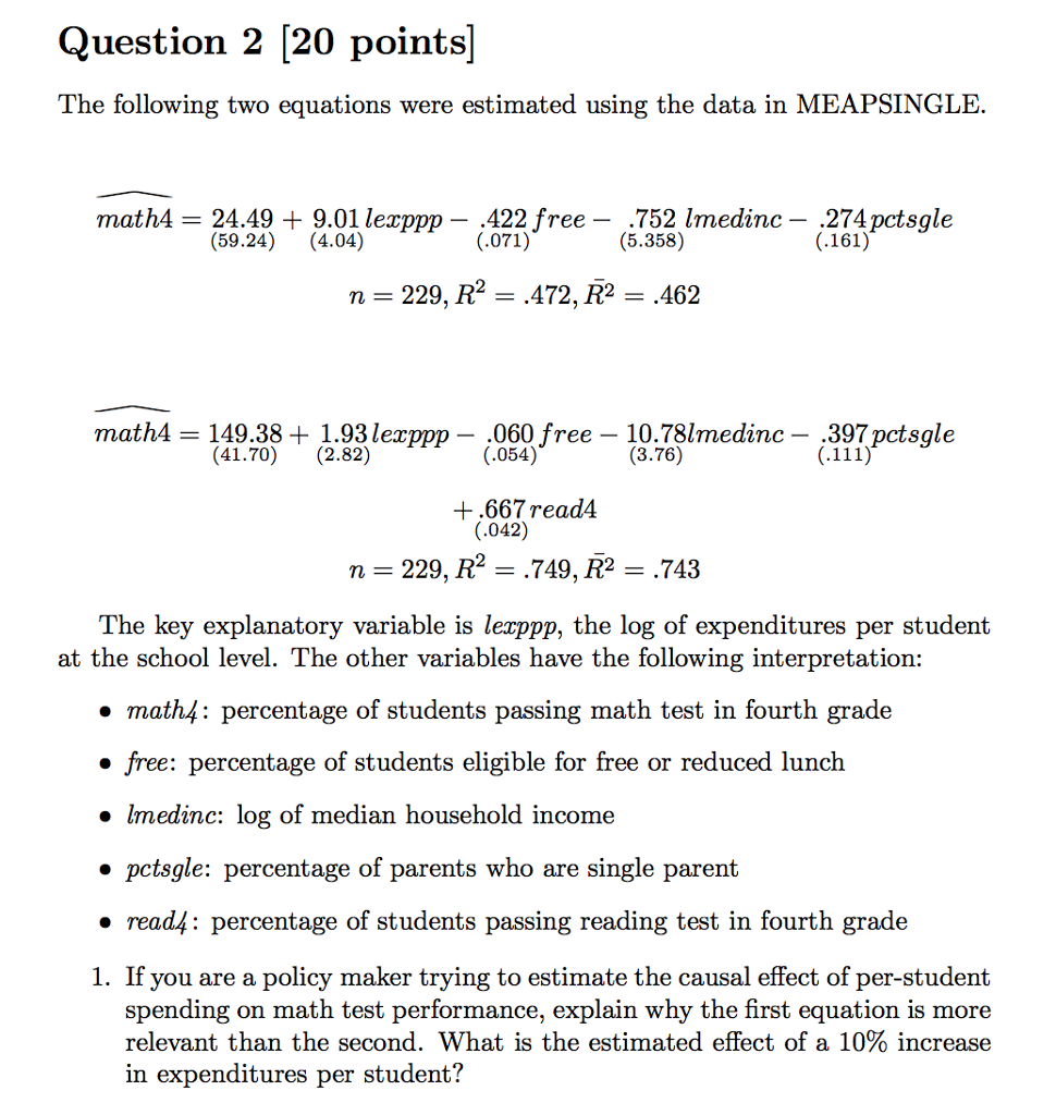 Solved Questions - 2 (20 points) You have the following