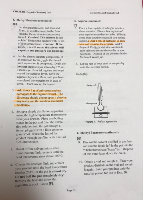 Experiment 19 Carboxylic Acids And Derivatives I Chegg 
