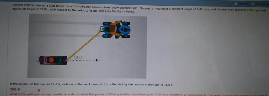 Solved Several Children Are On A Sled Pulling By A Four W Chegg Com