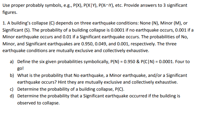 Solved Use Proper Probably Symbols E G P X P Xiy P Chegg Com