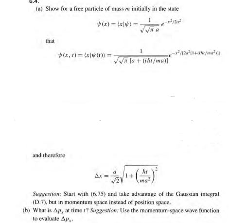 Solved 6 4 A Show For A Free Particle Of Mass M Initial Chegg Com You can take damage at will without losing the spell's effect. show for a free particle of mass m