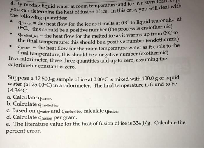 Solved 4 You Can 8 Liquid Water At Room Temperature And