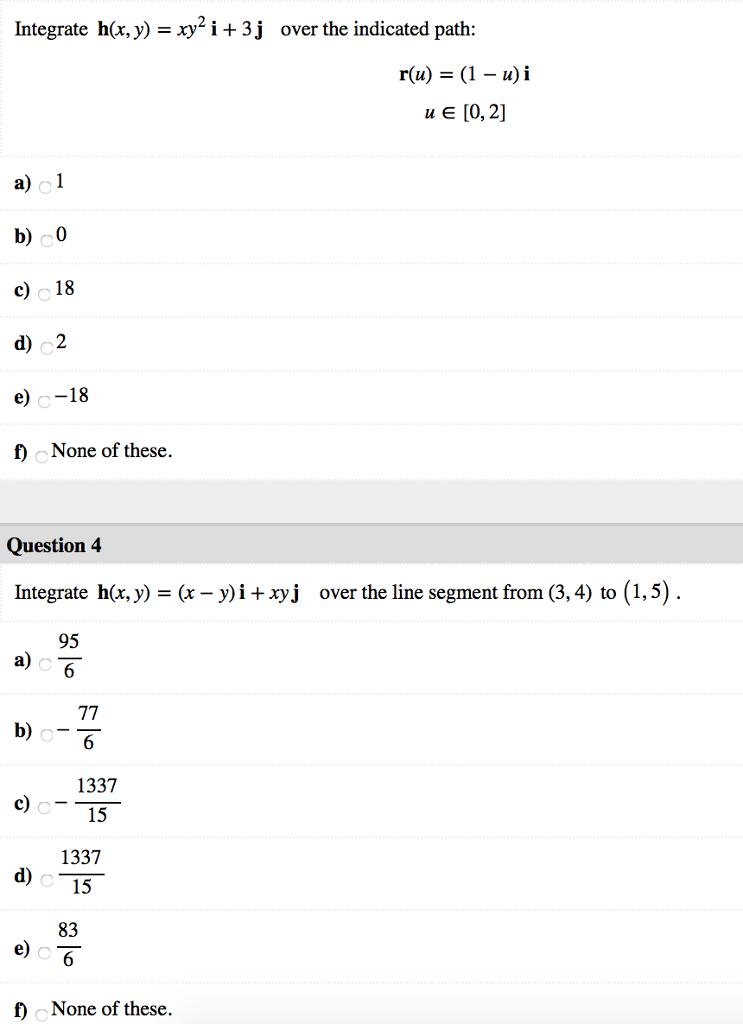 Solved Integrate H X Y Xy I 3j Over The Indicated Pa Chegg Com