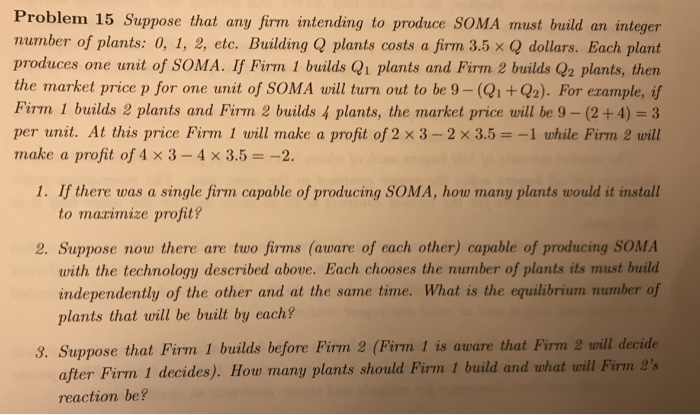 Solved Problem 15 Suppose That Any Firm Intending To Prod Chegg Com