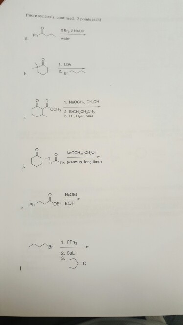Solved More Synthesis Continued 2 Points Ench 1 Lda H Chegg Com