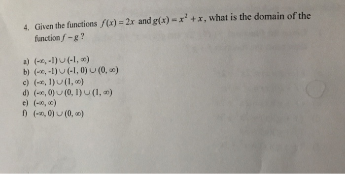 Solved Given The Functions F X 2x And G X X2 X What Is Chegg Com