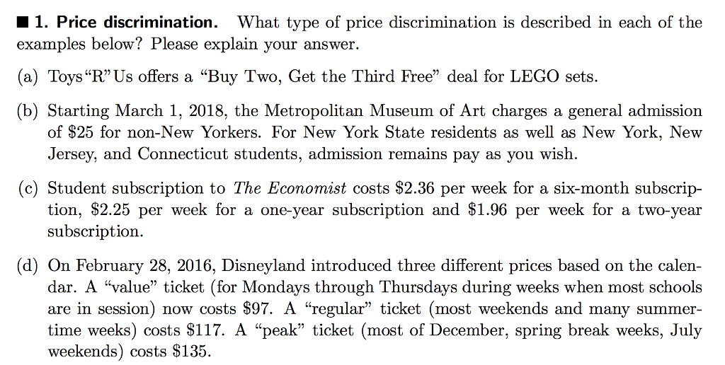 three types of price discrimination