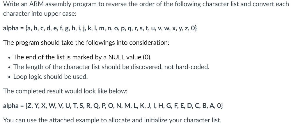 Write An Arm Assembly Program To Reverse The Order Chegg Com