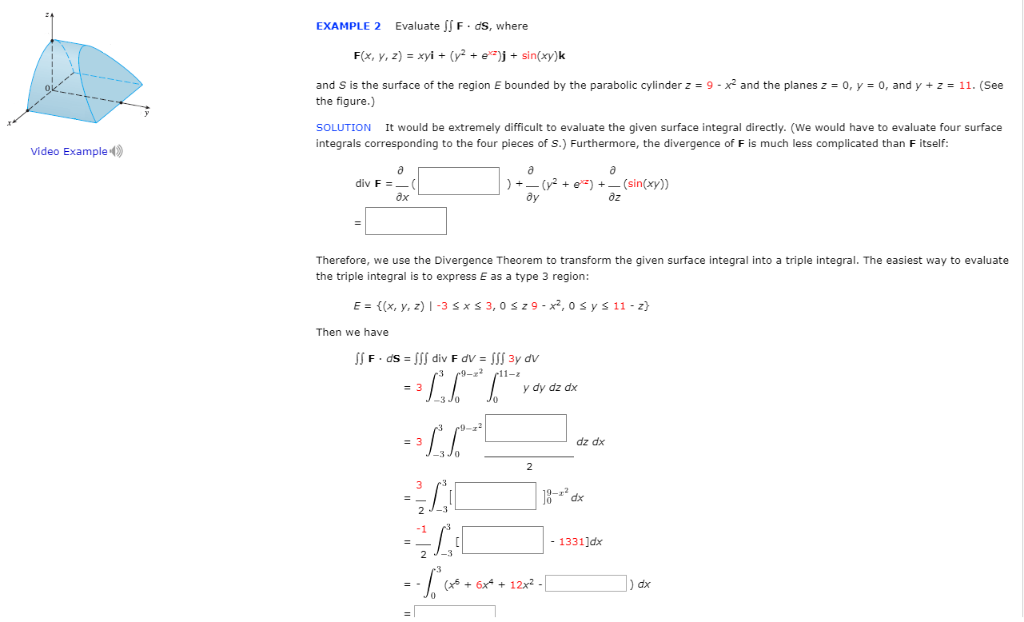 Example 2 Evaluate F Ds Where Xyi Y2 E 1 Chegg Com