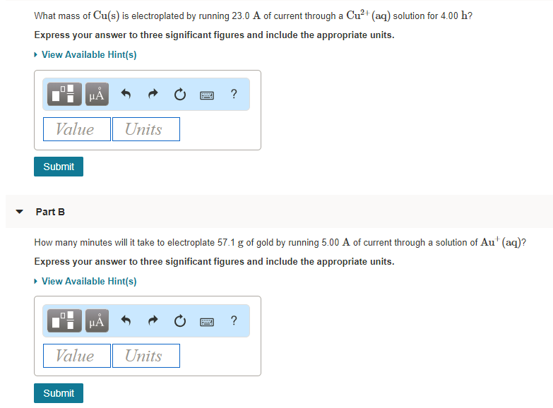 Solved What Mass Of Cu S Is Electroplated By Running 23 Chegg Com