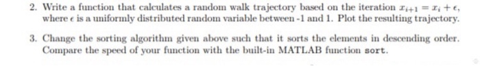 2. Write a function that calculates a random walk trajectory based on the iteratione, where e is a uniformly distributed rand