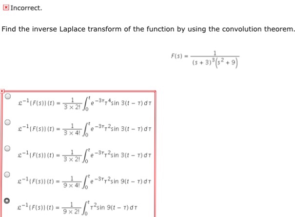 Solved Find The Inverse Laplace Transform Of The Function Chegg Com