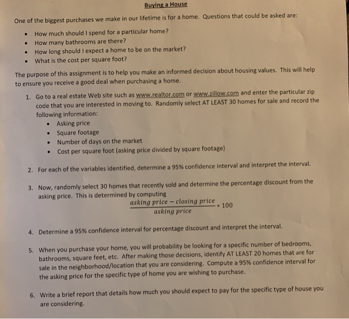 Buying A House One Of The Biggest Purchases We Mak Chegg Com