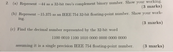 Solved resent -44 as a 32-bit two&rsquo;s complement binary | Chegg.com