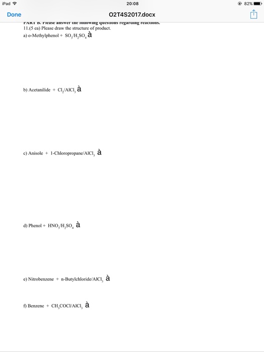 Solved Draw The Structure Of Product A O Methylphenol Chegg Com