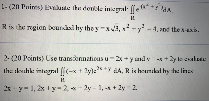 Solved Evaluate The Double Integral Doubleintegral R Chegg Com