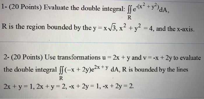 Evaluate The Double Integral Doubleintegral R Chegg Com