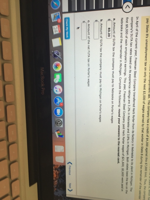 Solved Oyinene Tax The Company Has A Credit Of 4 000 Chegg Com