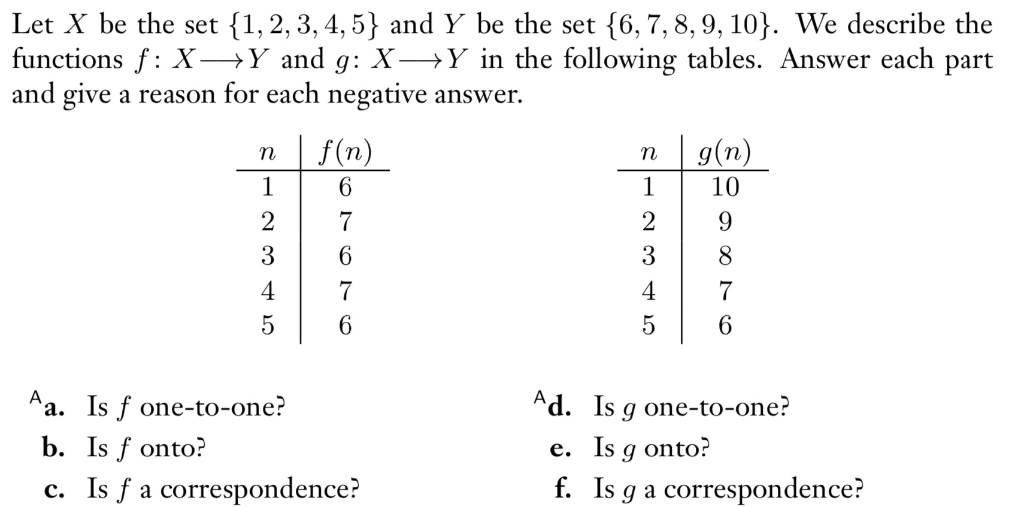 Solved Let X Set 1 2 3 4 5 Y Set 6 7 8 9 10 Describe Functions F Xy G X Y Following Tables Answe Q