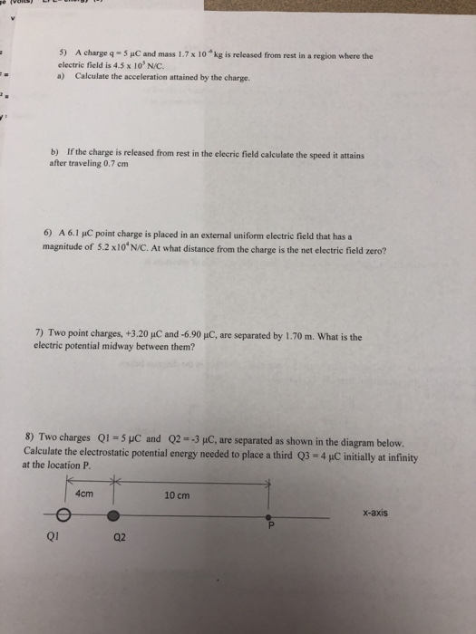 Solved (10%) Problem 3: A charge q is accelerated from rest