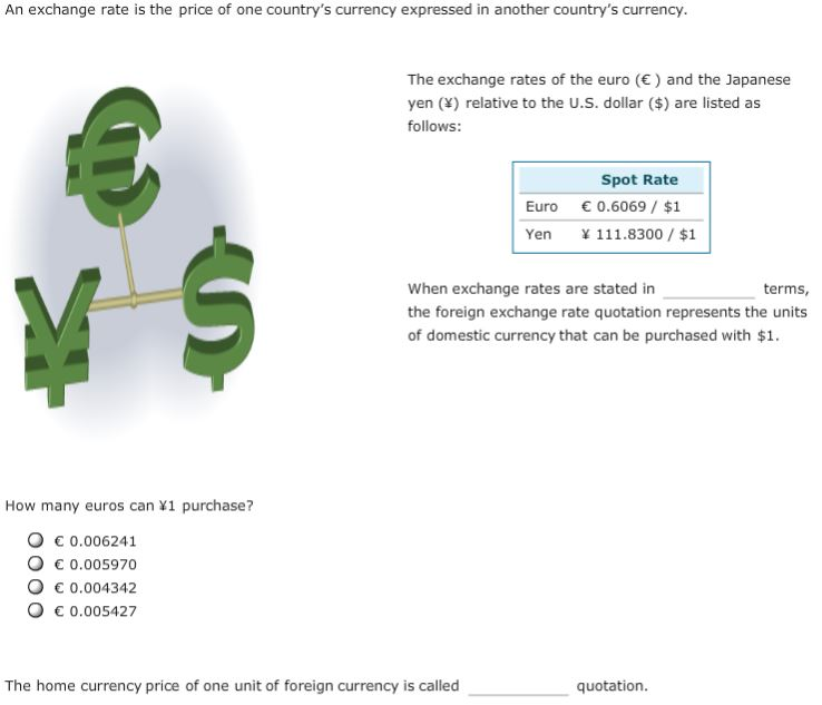An Exchange Rate Is The Price Of One Country S Cur Chegg An Exchange Rate Is The Price Of One