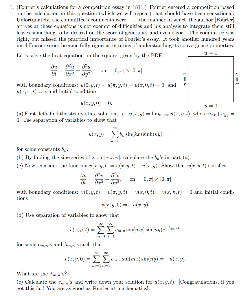 Solved Fouriers Calculations For A Competition Essay Fouriers Calculations For A Competition Essay In Fourier Entered A Healthy Eating Essay also Writing Services In Less Than 8 Hours Search Essays In English