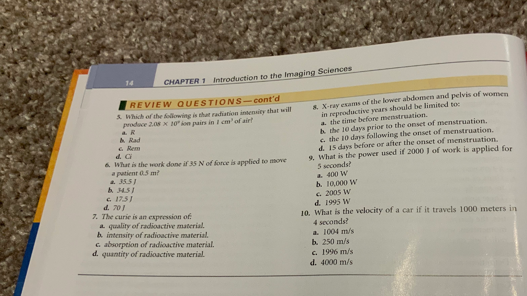 Solved 14 CHAPTER 1 Introduction to the Imaging Sciences | Chegg.com