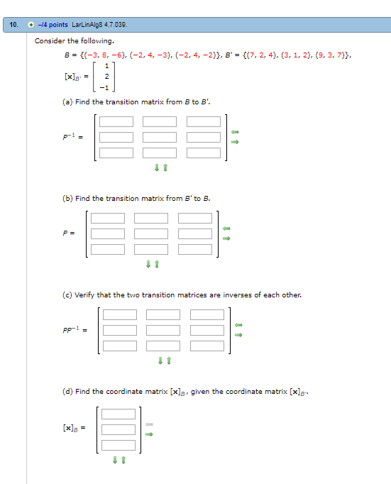 transition matrix calculator