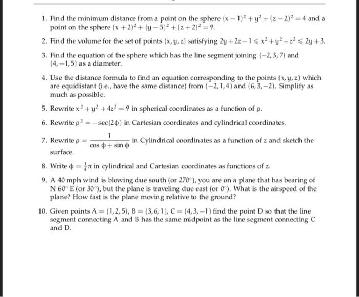 Solved 1 Find The Minimum Distance From A Point On The Chegg Com