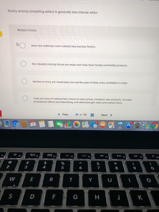 Solved Rivalry Among Competing Sellers Is Generally Less Chegg Com
